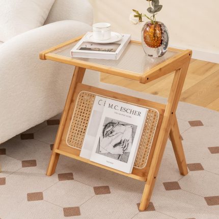Giantex Rattan Side Table - 1 Natural