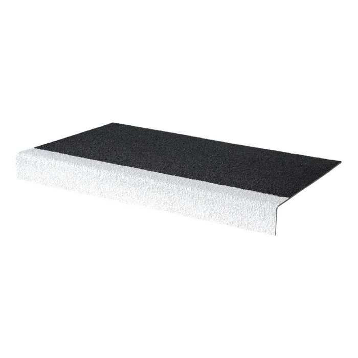 Anti-Slip GRP Stair Tread - 55mm x 345mm x 1.5m Black/White - Image 1