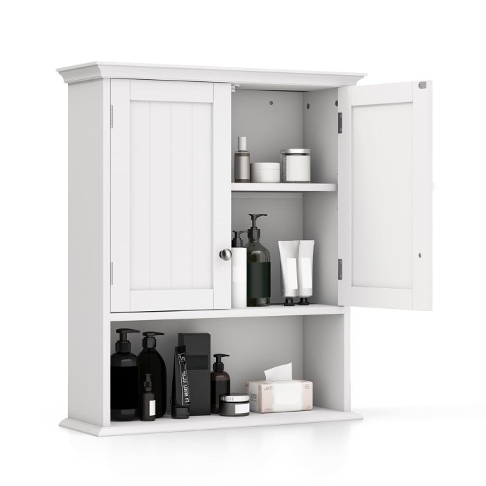 Giantex Wall Mounted Medicine Cabinets - Above Toilet Bathroom Cabinet with Adjustable Shelf - Image 1