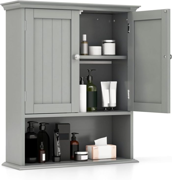 Giantex Wall Mounted Medicine Cabinets - Above Toilet Bathroom Cabinet with Adjustable Shelf - Image 1