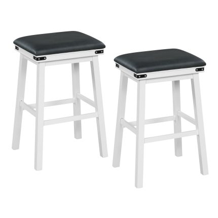 Giantex Bar Stools Set - 30 Inches Set of 2 White