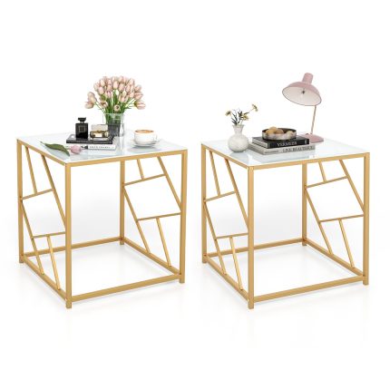Giantex Gold Side Table - 2