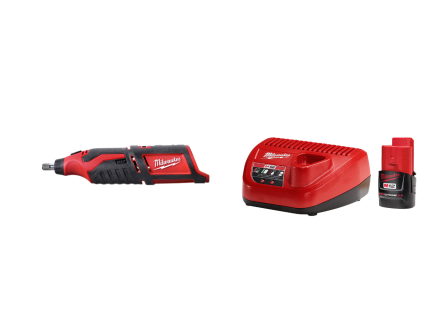 Milwaukee 2460-20B M12 12V Cordless Rotary Tool w/ 2AH Starter Kit