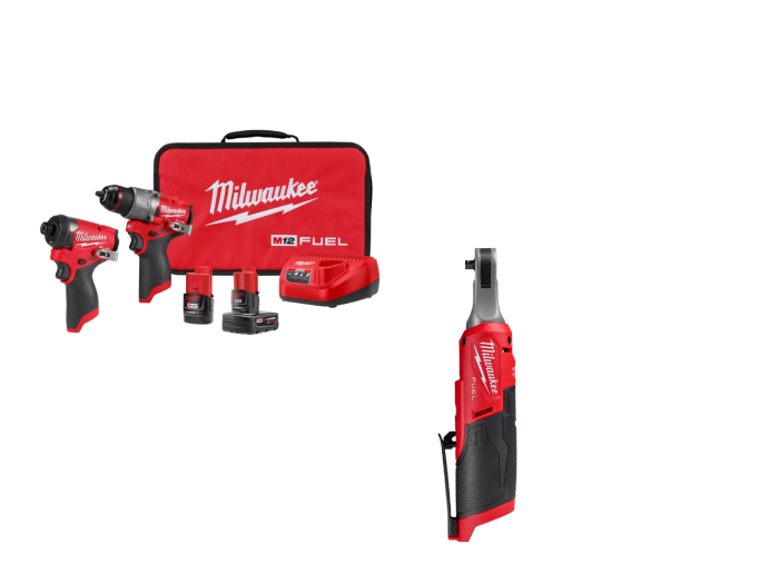 Milwaukee 3497-22HSR M12 FUEL 12V 2-Tool Combo Kit w/ M12 1/4" Ratchet - Image 1