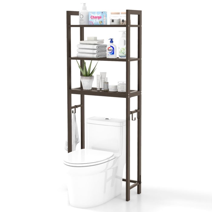 Giantex Over The Toilet Storage Shelf - Brown - Image 1