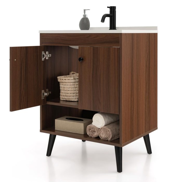 Giantex Bathroom Vanities with Vessel Sink - Bathroom Sink Cabinet with Doors - Image 1