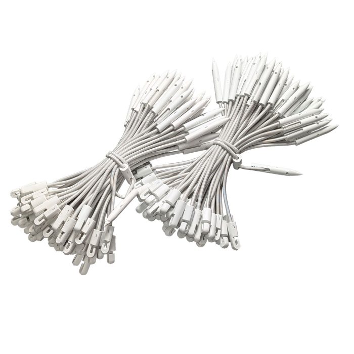 BIGBEN® Bungee Toggle Ties - 100 Pack in White - Image 1