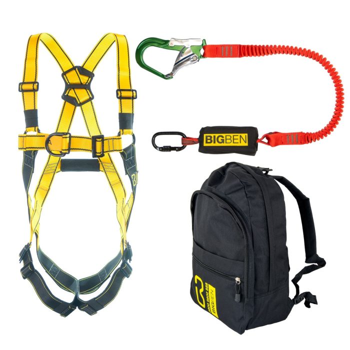 BIGBEN® BIGGUY Backpack Harness Kit with Single Elasticated Lanyard with Alloy Scaffold Hook - 1 - Image 1