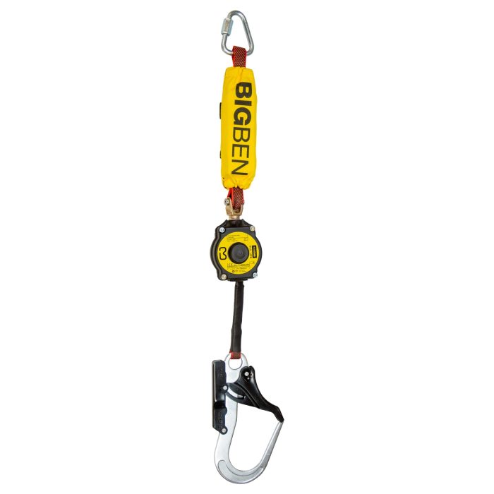 BIGBEN® Single Retractable Lanyard with Steel Scaffold Hook - 1.8m - Image 1