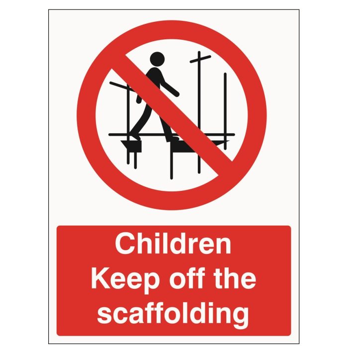 'Children Keep off the Scaffolding' Safety Sign (300 x 400mm) - 1 - Image 1