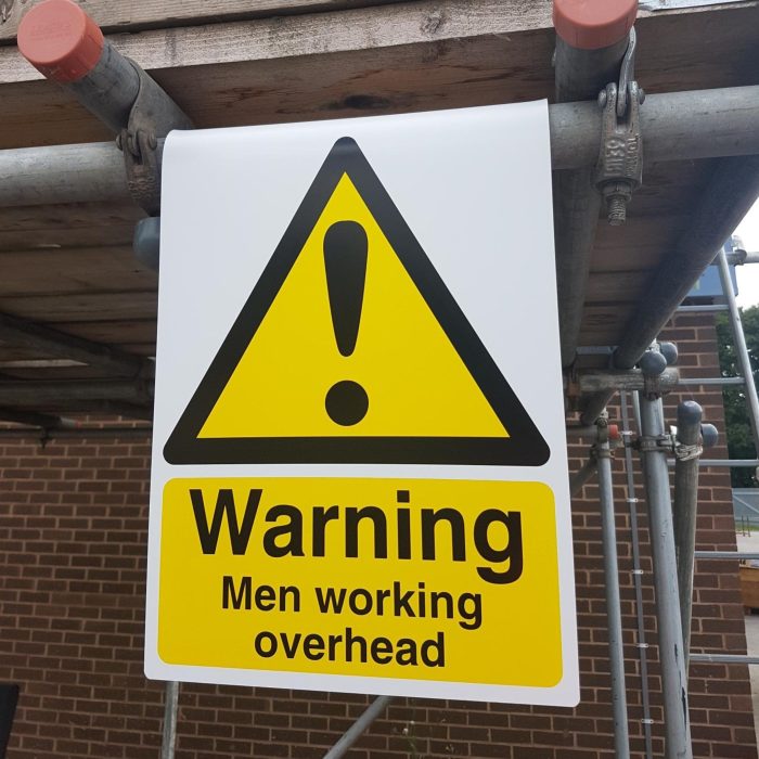 Detachable 'Men Working Overhead' Safety Sign (500 x 300mm) - 10 - Image 1