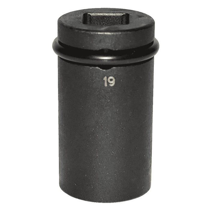 19mm Impact Socket, 1/2" Drive, 38mm Long c/w Retaining Pin & O-Ring - 3 - Image 1