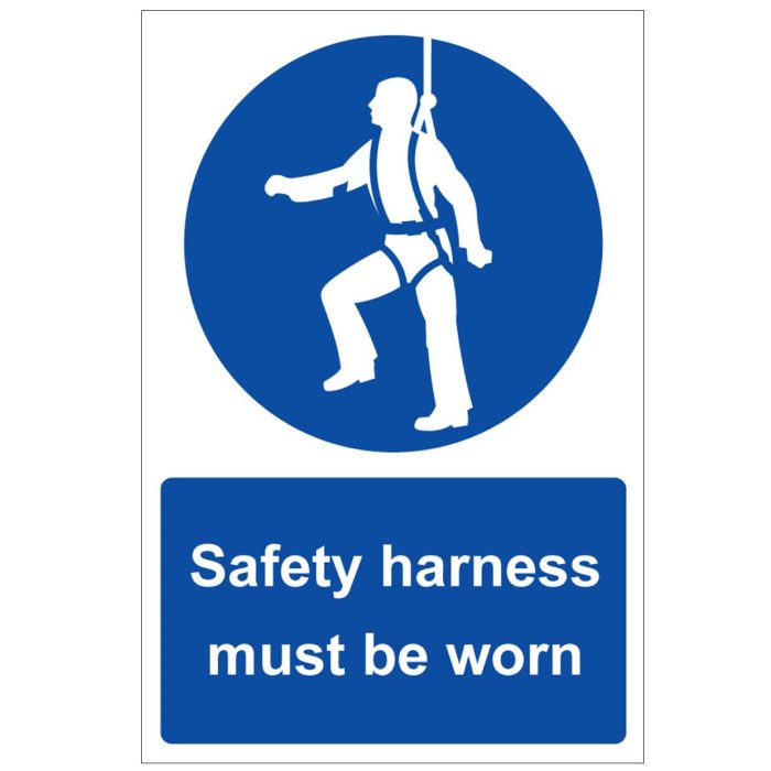'Safety Harness Must Be Worn' Safety Sign (300 x 400mm) - 25 - Image 1