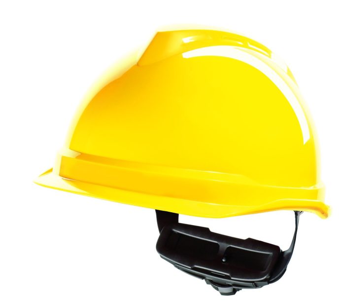 MSA V-Gard 520 Peakless Helmet with Quick-Turn Adjuster - Yellow 1 - Image 1