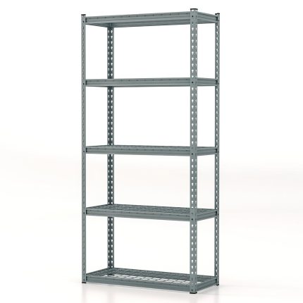 Giantex 5-Tier Storage Shelves, 35.5" x 15.5" x 72" Utility Rack Shelf - Grey 1 35.5" x 15.5" x 72"