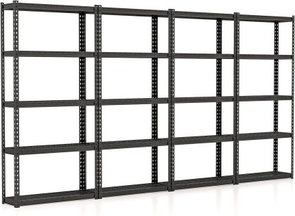 Giantex 5-Tier Storage Shelves, 35.5" x 15.5" x 72" Utility Rack Shelf - Black 4 35.5" x 12" x 72"