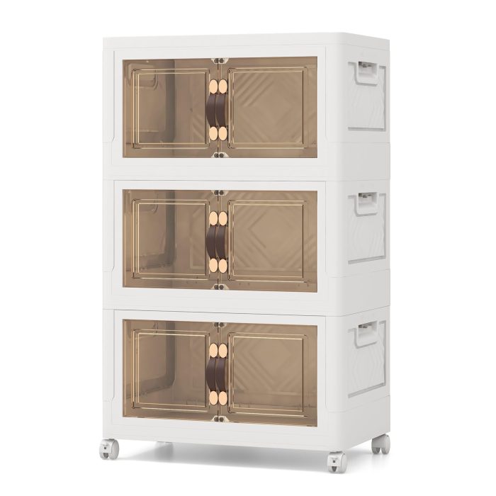 Giantex 3-Pack Storage Bins with Lids and Wheels, 50 Gal Total Capacity - 3-Pack (50 Gal Total) - Image 1