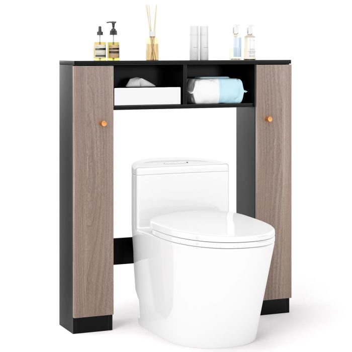Giantex Over The Toilet Storage Cabinet - Black+oak - Image 1