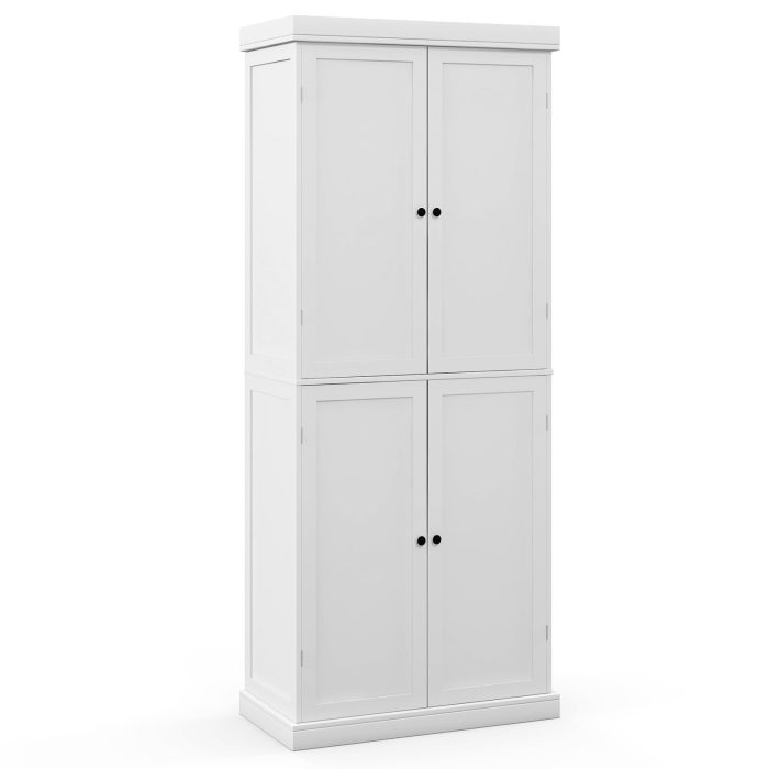 Giantex 4 Door Kitchen Pantry - White - Image 1