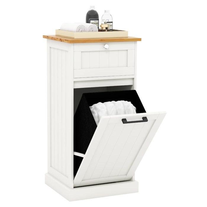 Giantex Tilt Out Laundry Hamper Cabinet - Image 1