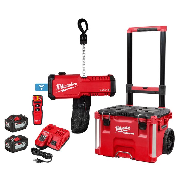 Milwaukee 2983-22HD M18 18V 1-Ton Compact Chain Hoist Kit w/ ONE-KEY and Remote - Image 1