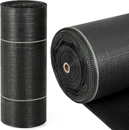 Giantex 6.5x330 FT Weed Barrier Landscape Fabric, 3.2OZ Heavy-Duty Permeable Woven PP Ground Cover - 4FTx250FT-4.6OZ