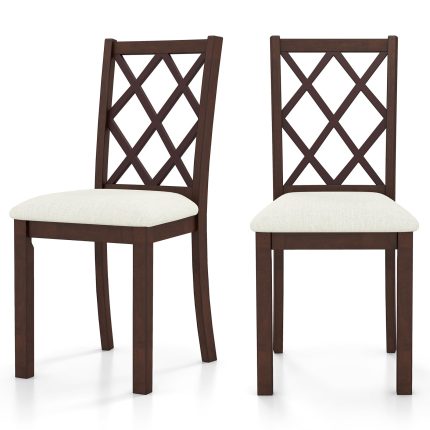 Giantex Wood Dining Chairs Set of 2, Farmhouse Kitchen Chair with Rubber Wood Legs, Max Load 400 Lbs - 1