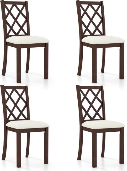 Giantex Wood Dining Chairs Set of 2, Farmhouse Kitchen Chair with Rubber Wood Legs, Max Load 400 Lbs - 2