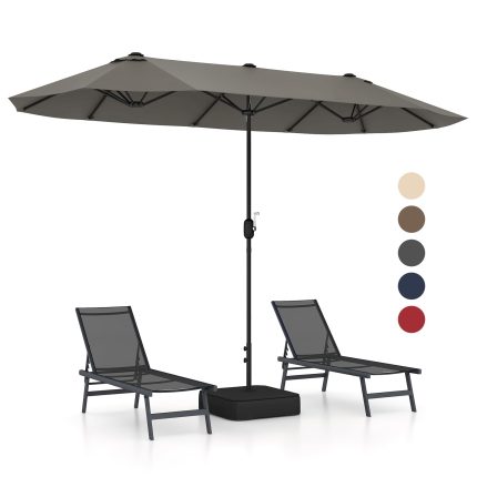 Giantex 13ft Large Patio Umbrella with Base - Gray