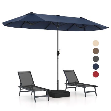 Giantex 13ft Large Patio Umbrella with Base - Navy