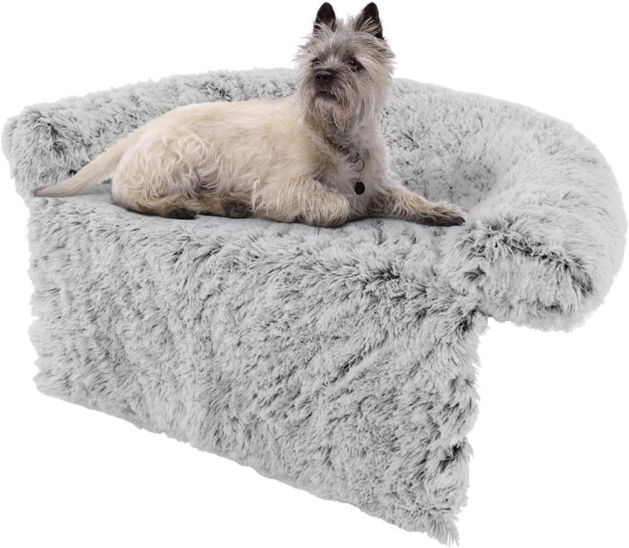 Giantex Calming Dog Bed - Fluffy Plush Pet Bed for Couch, Removable Washable Cover - Image 1