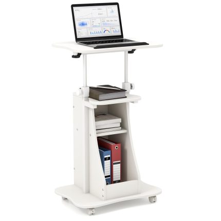 Giantex Mobile Podium Stand - 1 Pack White