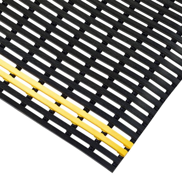 Interflex Duckboard Walkway Mat - Yellow/Black 80cm x 10m Roll - Image 1