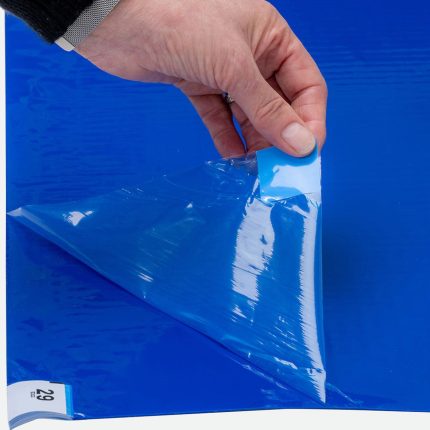 Sticky Step Plastic Self-Adhesive Tack Mat (4 Pack) - Blue 48cm x 110cm