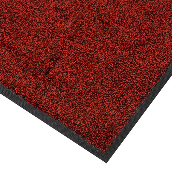 Lustre Heavy Duty Machine Washable Rubber Backed Entrance Mat - Red 85cm x 300cm - Image 1