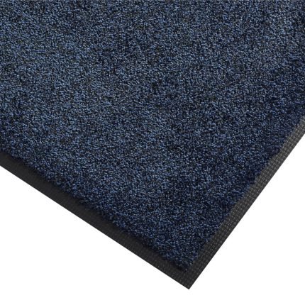 Lustre Heavy Duty Machine Washable Rubber Backed Entrance Mat - Blue 85cm x 120cm