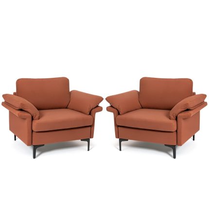 Giantex Accent Chair - Orange-red 2