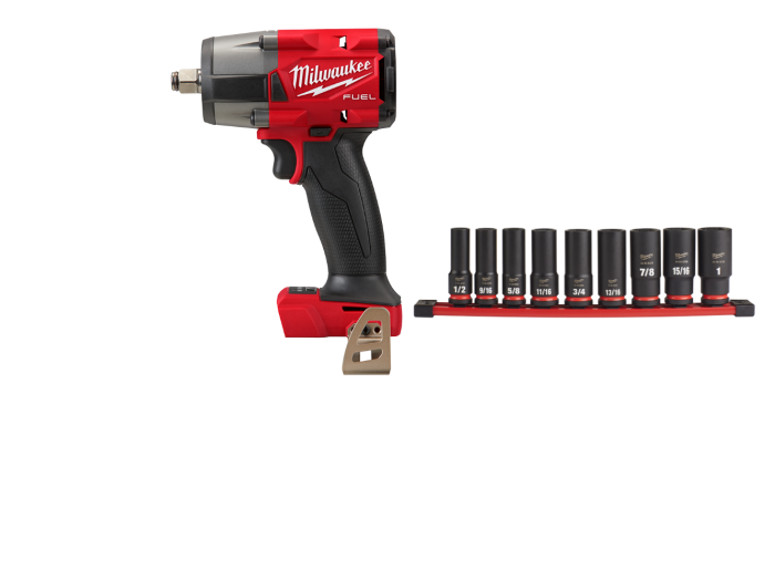 Milwaukee 2962-20SAE M18 FUEL 18V 1/2" Mid-Torque Impact Wrench w/ Sockets - Image 1