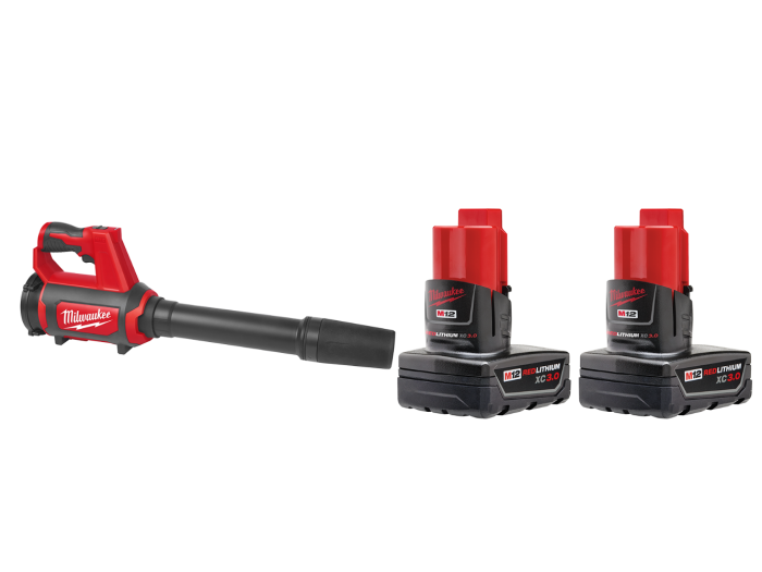 Milwaukee 0852-20x3 M12 12V Cordless Spot Blower w/ 2 - M12 3AH Batteries - Image 1