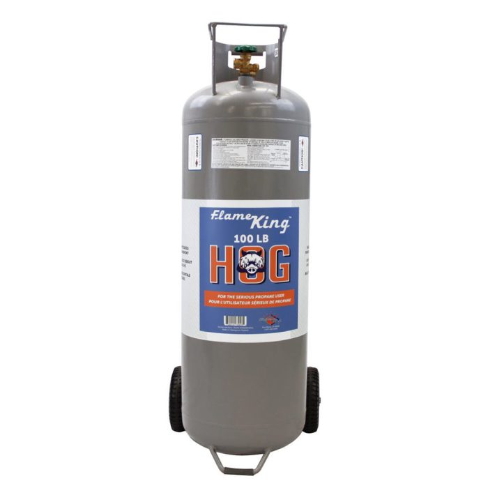 Flame King YSN100HOG 100 LBS Horizontal/Vertical Propane Cylinder w/ POL Wheels - Image 1
