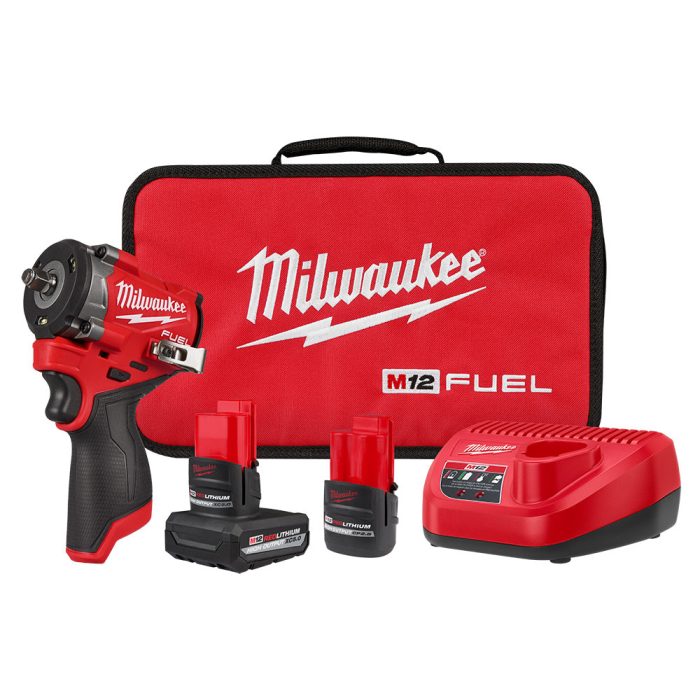 Milwaukee 2562-22 12V FUEL M12 3/8" Stubby Cordless Li-Ion Impact Wrench Kit - Image 1