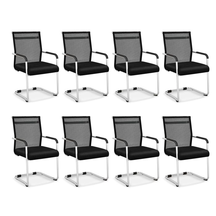 Giantex Waiting Room Chairs, Office Guest Chairs, Lobby Chairs with Metal Sled Base & Armrests - 8 - Image 1