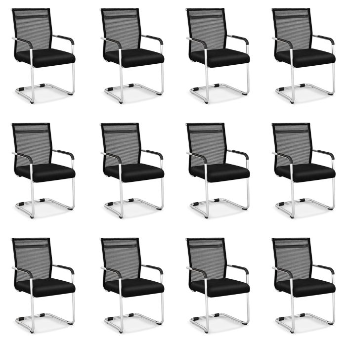 Giantex Waiting Room Chairs, Office Guest Chairs, Lobby Chairs with Metal Sled Base & Armrests - 12 - Image 1