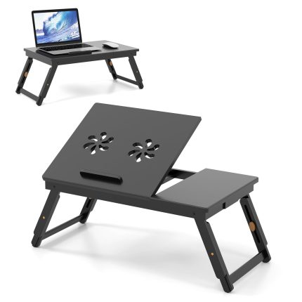 Giantex Bamboo Laptop Desk - Black