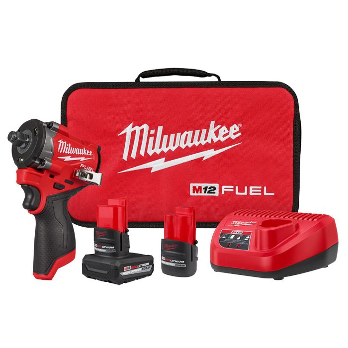 Milwaukee 2563-22 M12 FUEL 12V 1/2" Corddles Stubby Impact Wrench Kit - Image 1