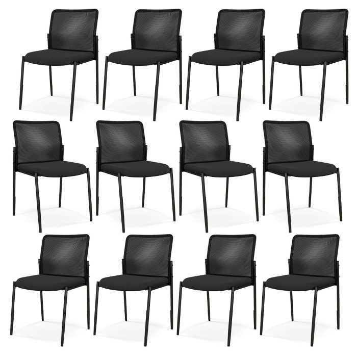 Giantex Waiting Room Chairs - Stackable Guest Chairs w/Ergonomic Backrest - Image 1