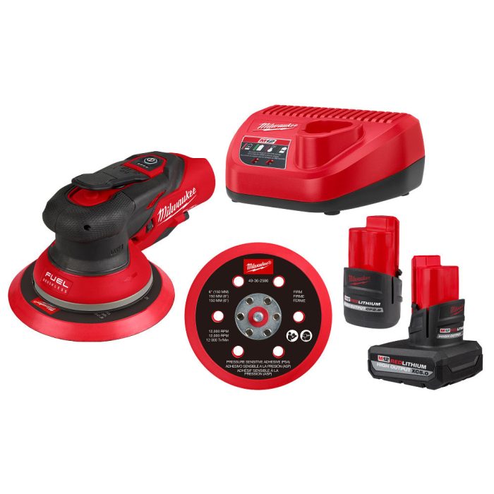 Milwaukee 2585-22CX M12 FUEL 12V 6" Random Orbital Sander Kit (3/16") - Image 1