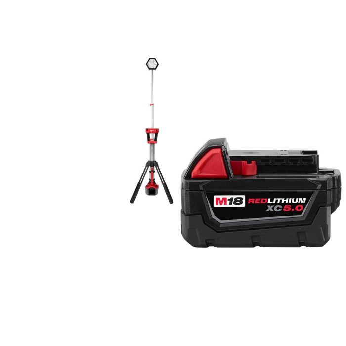 Milwaukee 2131-20x5 M18 18V ROCKET Dual Power Tower Light w/ 5AH Battery - Image 1