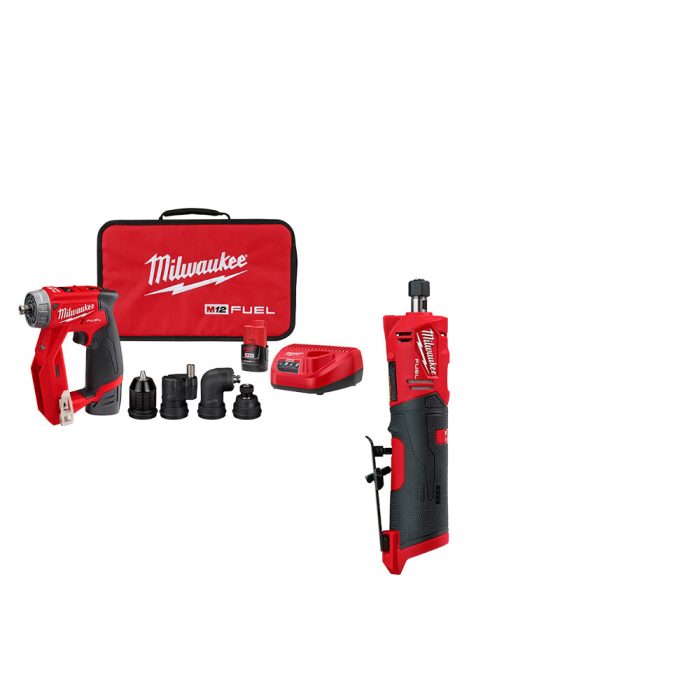 Milwaukee 2505-22x2SDG M12 FUEL 12V Installation Drill/Driver Kit w/ Die Grinder - Image 1