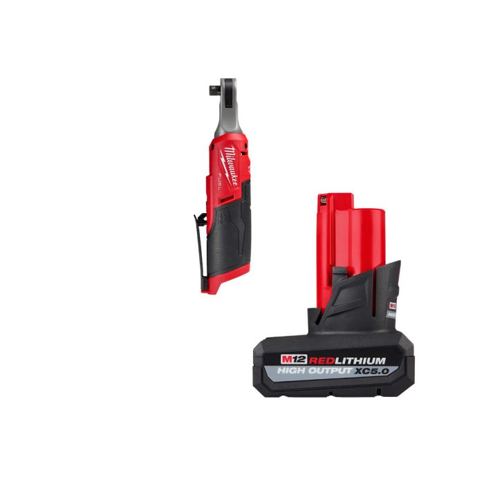 Milwaukee 2567-20x5HO M12 FUEL 12V 3/8" High Speed Ratchet w/ 5AH Battery - Image 1